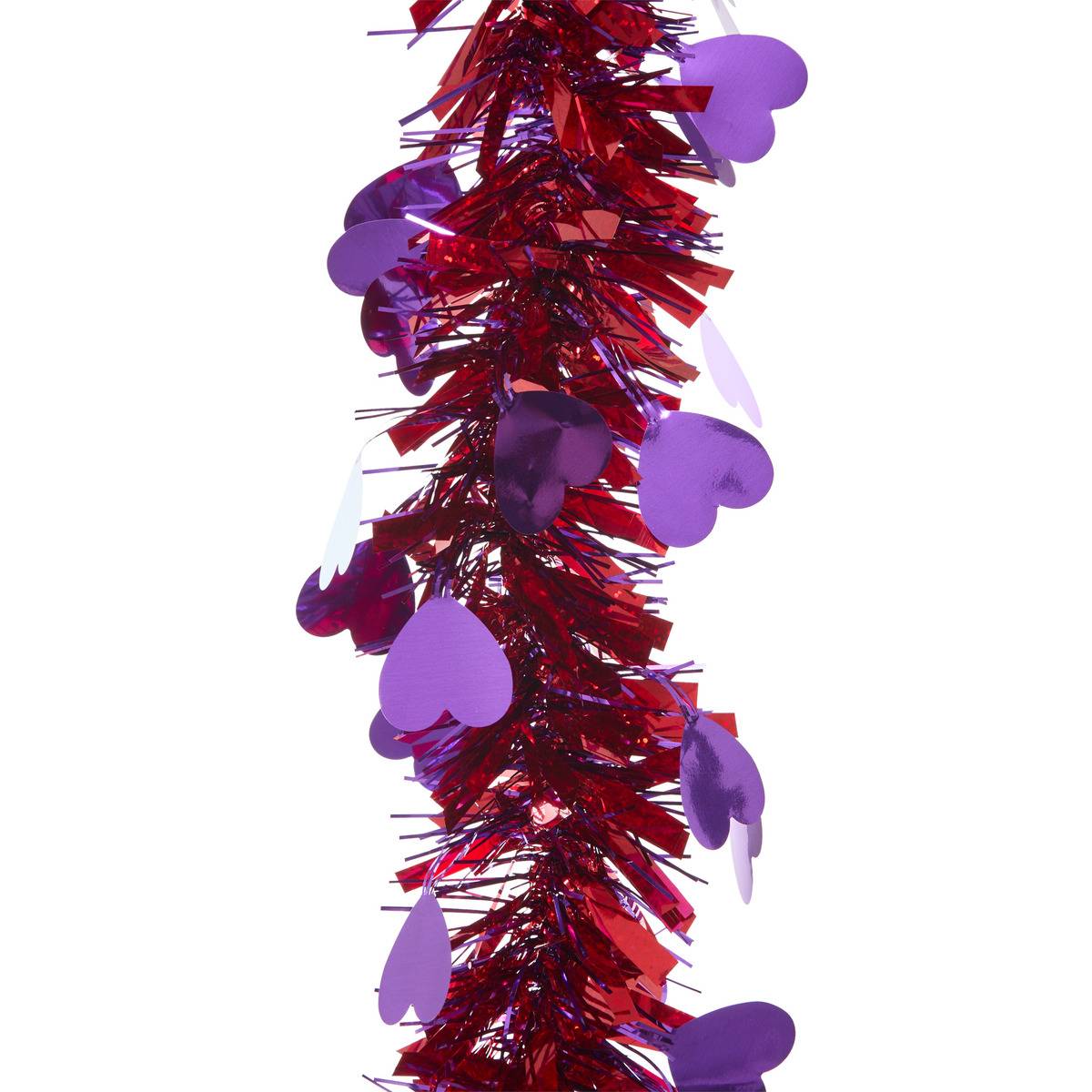 Guirlande de Noël scintillante holographique motif cœur rouge et violet 90 x 6 x 2 m violet, FEERIC LIGHTS & CHRISTMAS