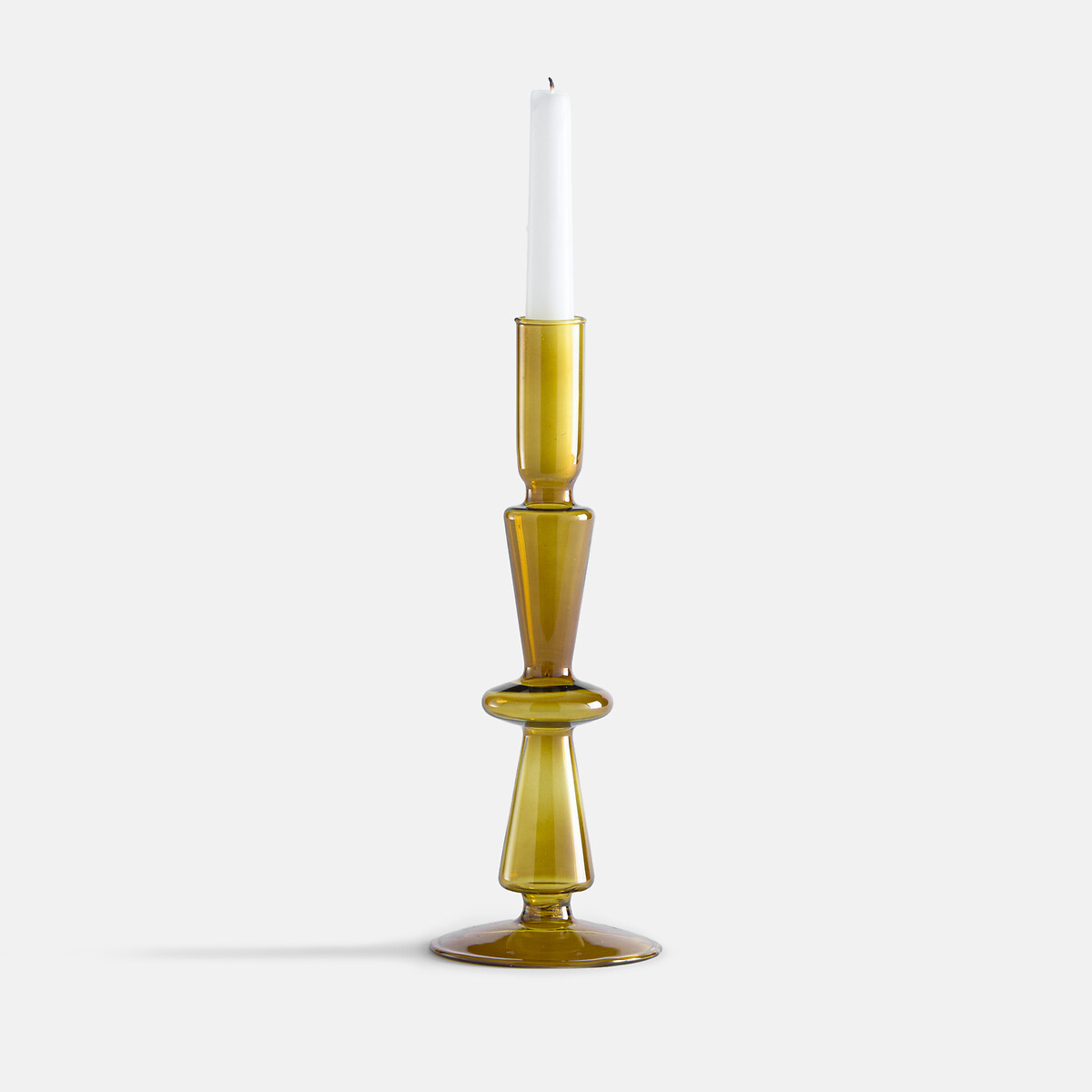 Kandelaar in glas H25 cm, Chilava olijf, LA REDOUTE INTERIEURS
