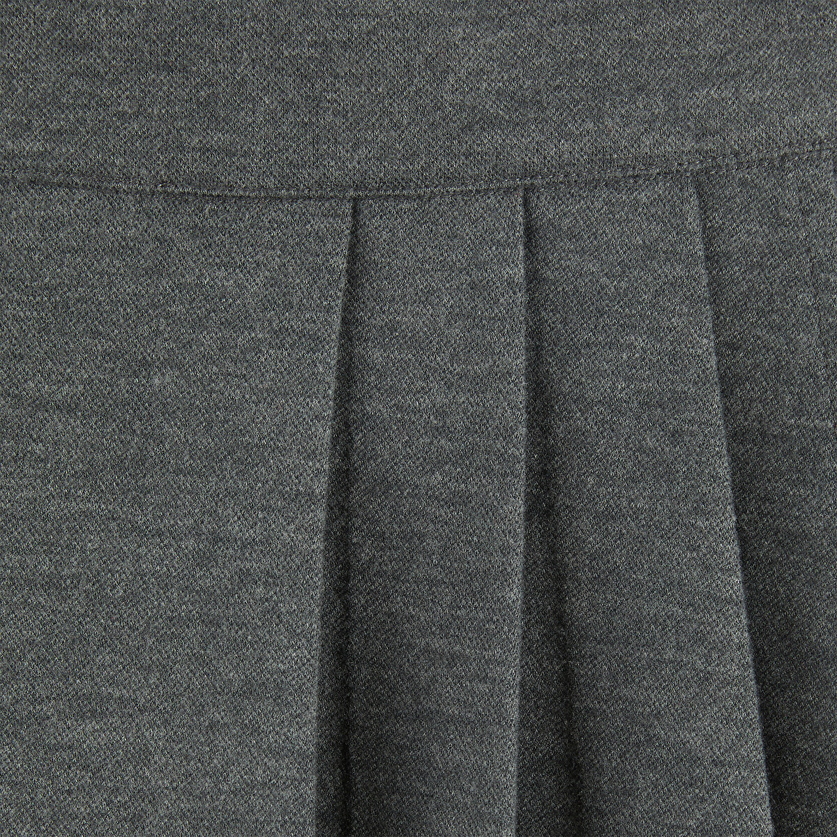 Jupe plissée en flanelle gris chiné, LA REDOUTE COLLECTIONS