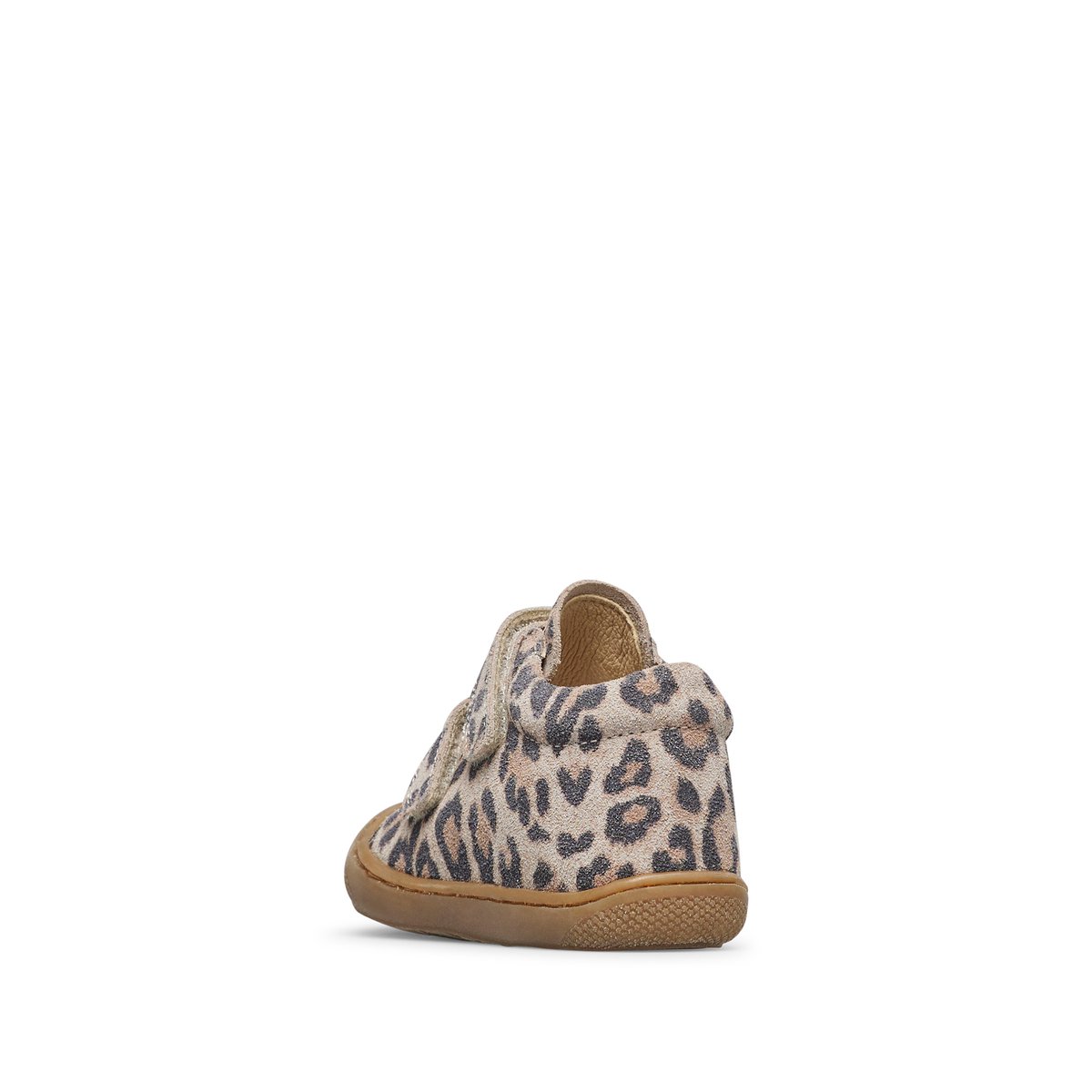 Chaussons premiers pas en suède imprimé léopard COCOON VL beige-, NATURINO