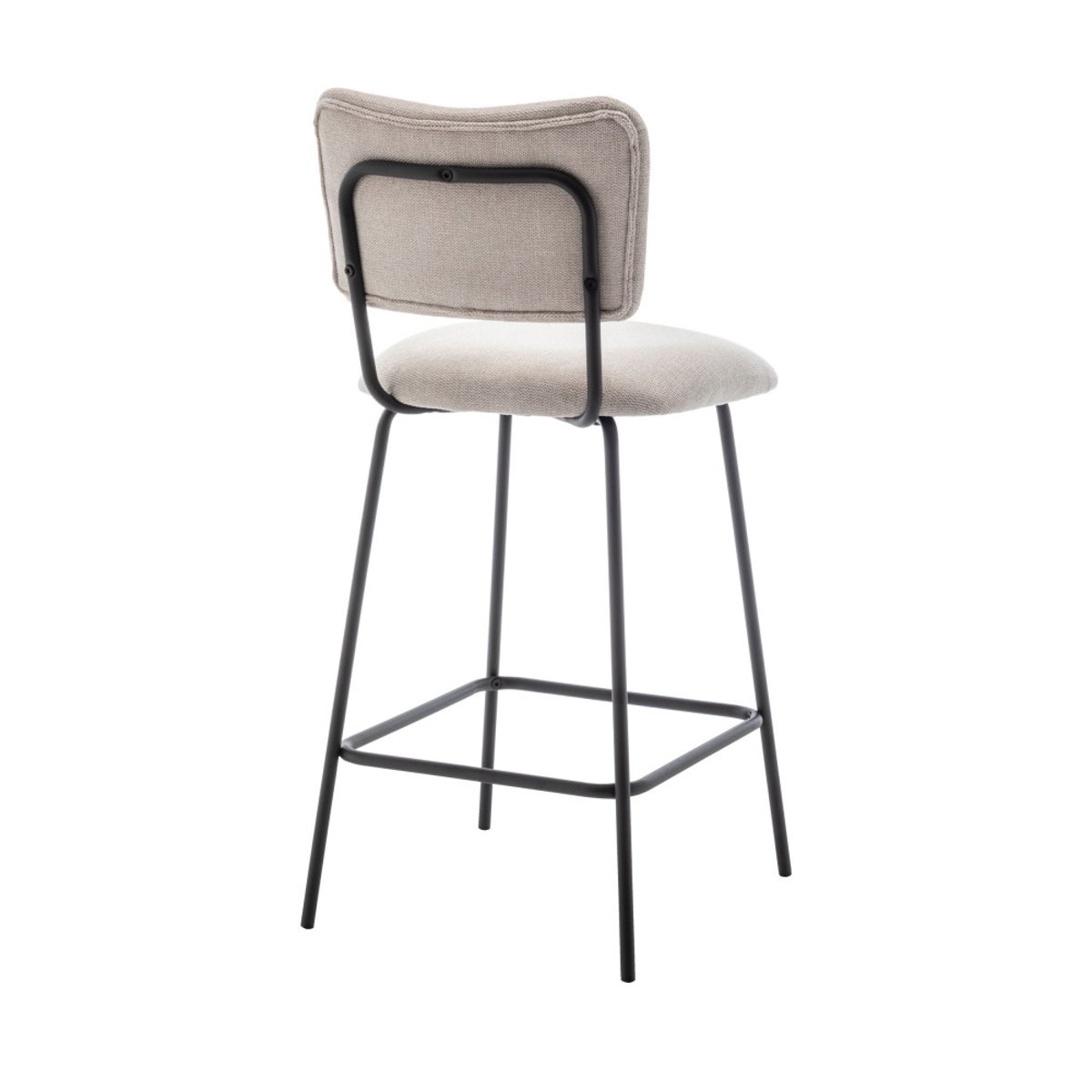 Lot de 2 chaises de bar en tissu et métal H65cm- VANDER beige, DRAWER