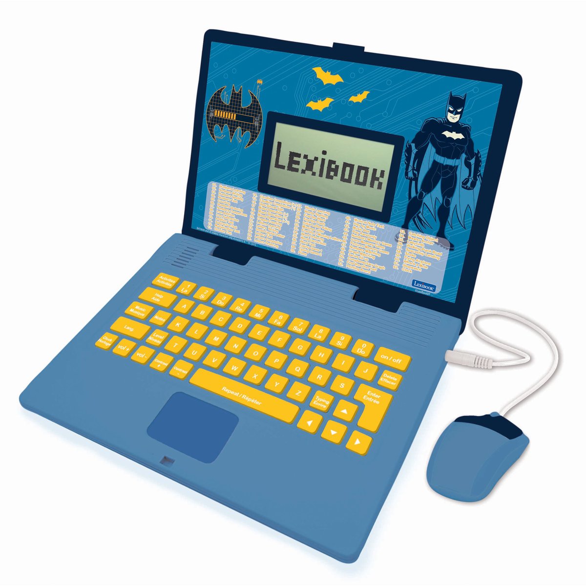 Ordinateur portable éducatif bilingue Batman français-anglais bleu marine, LEXIBOOK