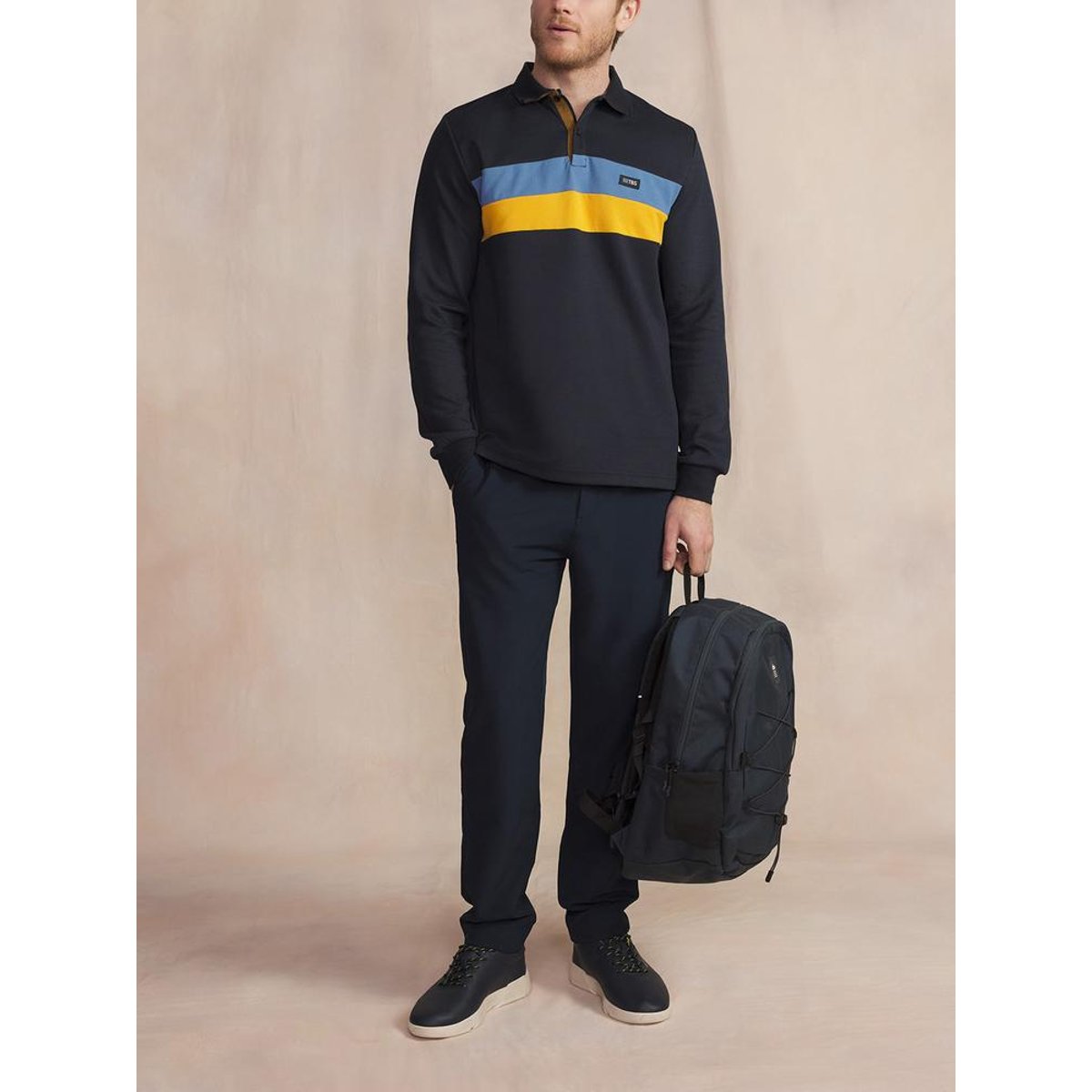 Polo manches longues JADENPOL marine, TBS
