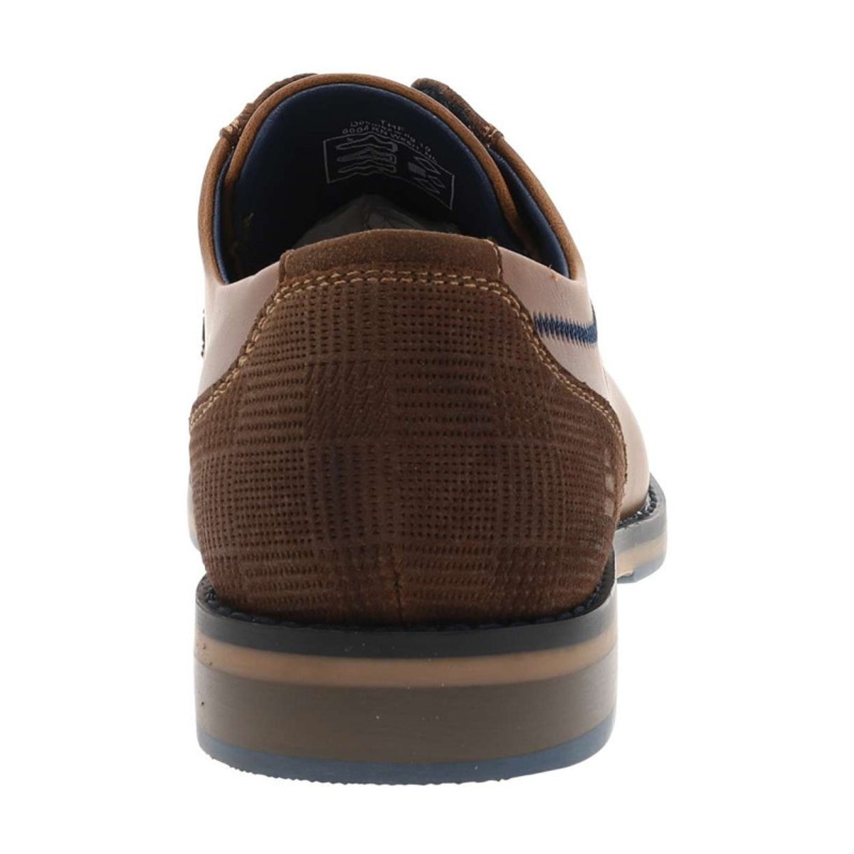 Derbies cognac à talon plat avec un logo embossé sur la languette brun, BULLBOXER