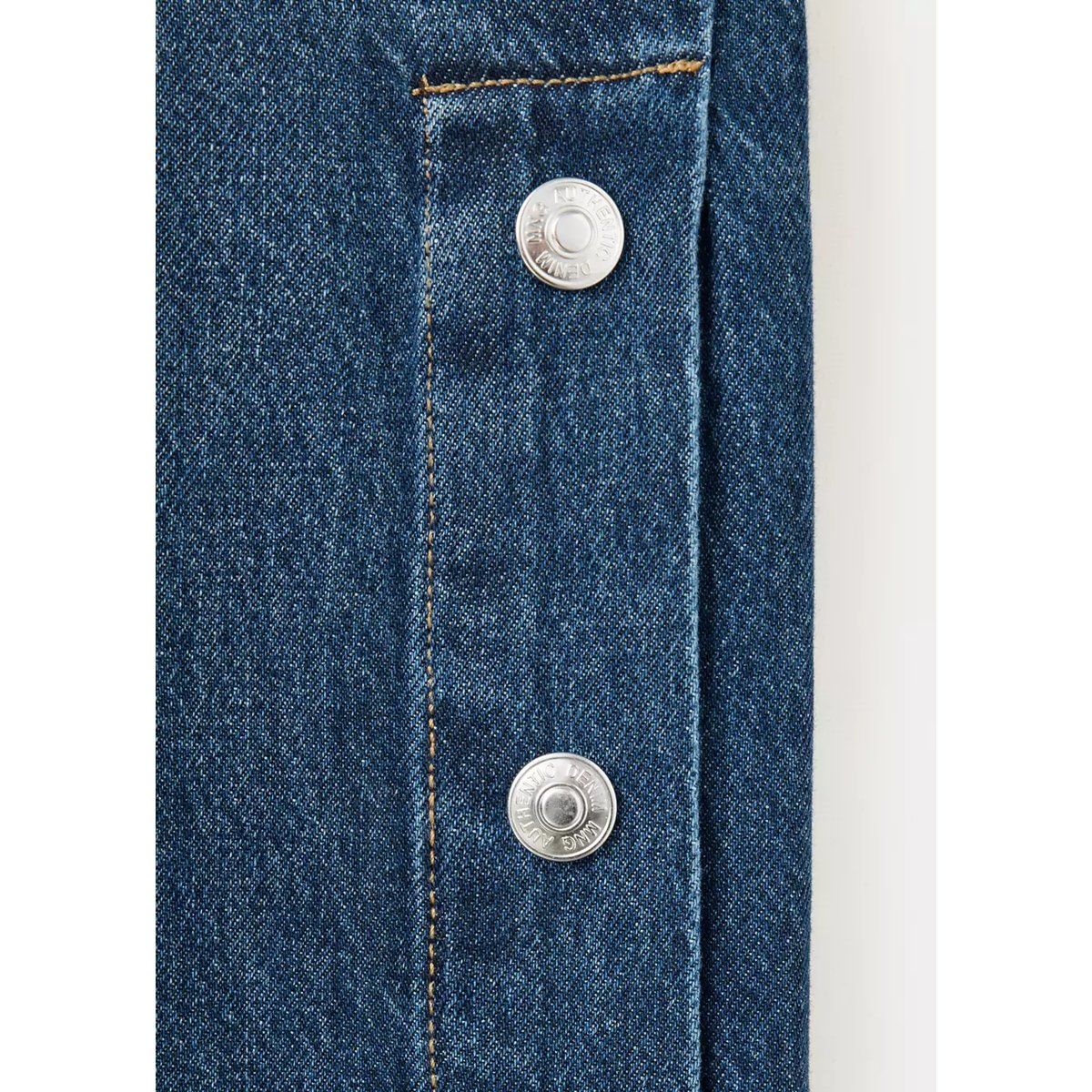 Jean wide leg boutons latérales bleu foncé, MANGO TEEN