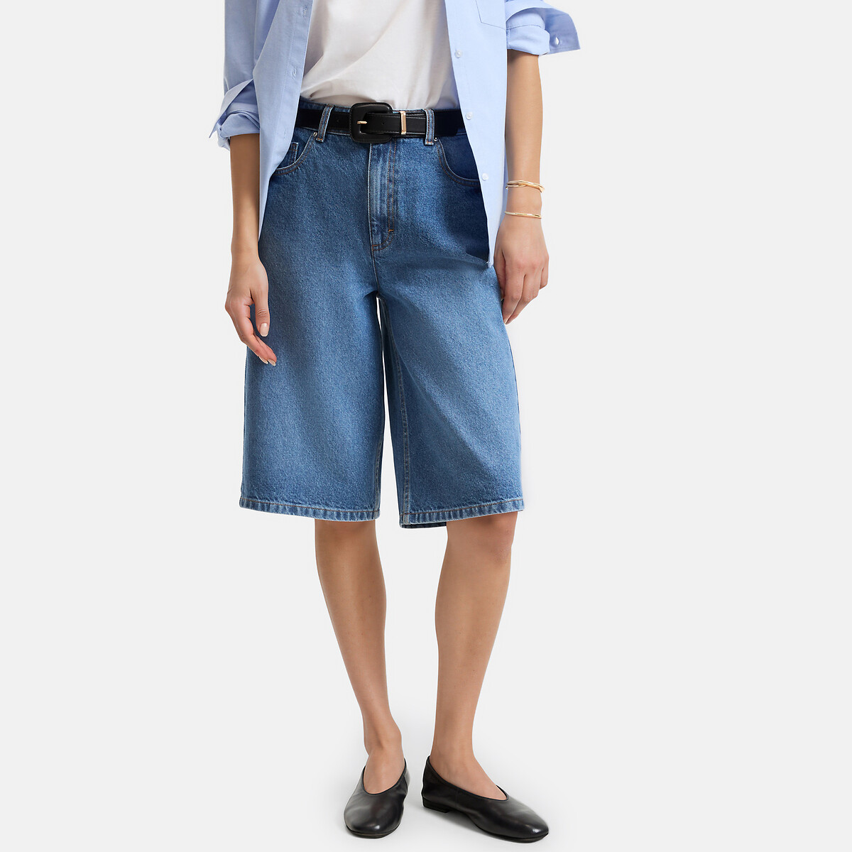 Bermudas vaqueras largas azul stone, LA REDOUTE COLLECTIONS