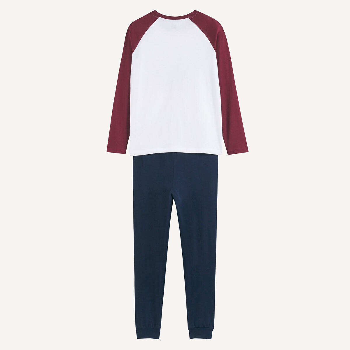Pyjama aus Baumwolle, mit Aufschrift weiss/marine, LA REDOUTE COLLECTIONS