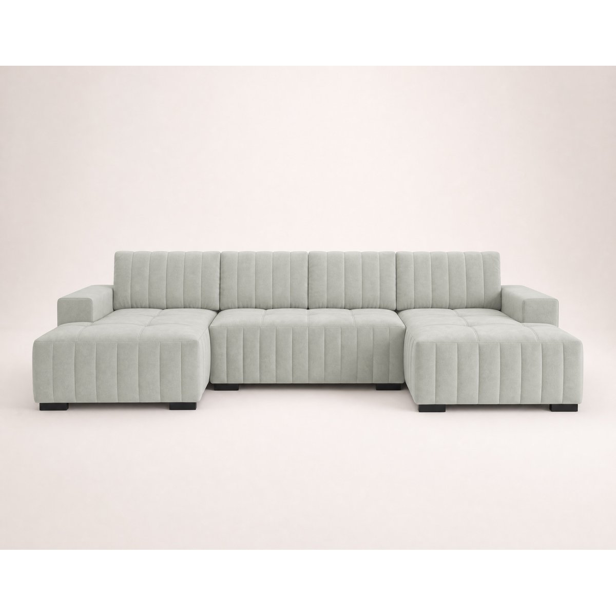 Canapé Panoramique Convertible Velours 7 places - LAZARE blanc, LISA DESIGN