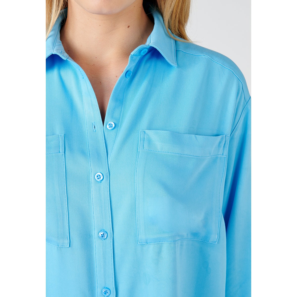 Chemisier-tunique fibres viscose Lenzing(TM) bleu céruléen, DAMART