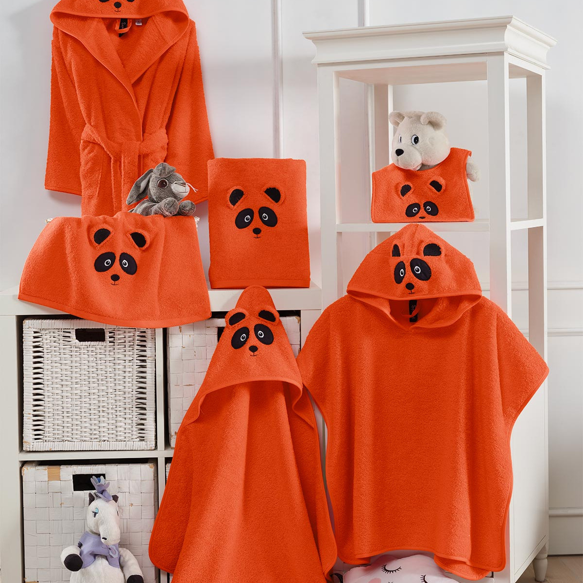Cape de bain bébé PANDY PANDA corail, SENSEI MAISON