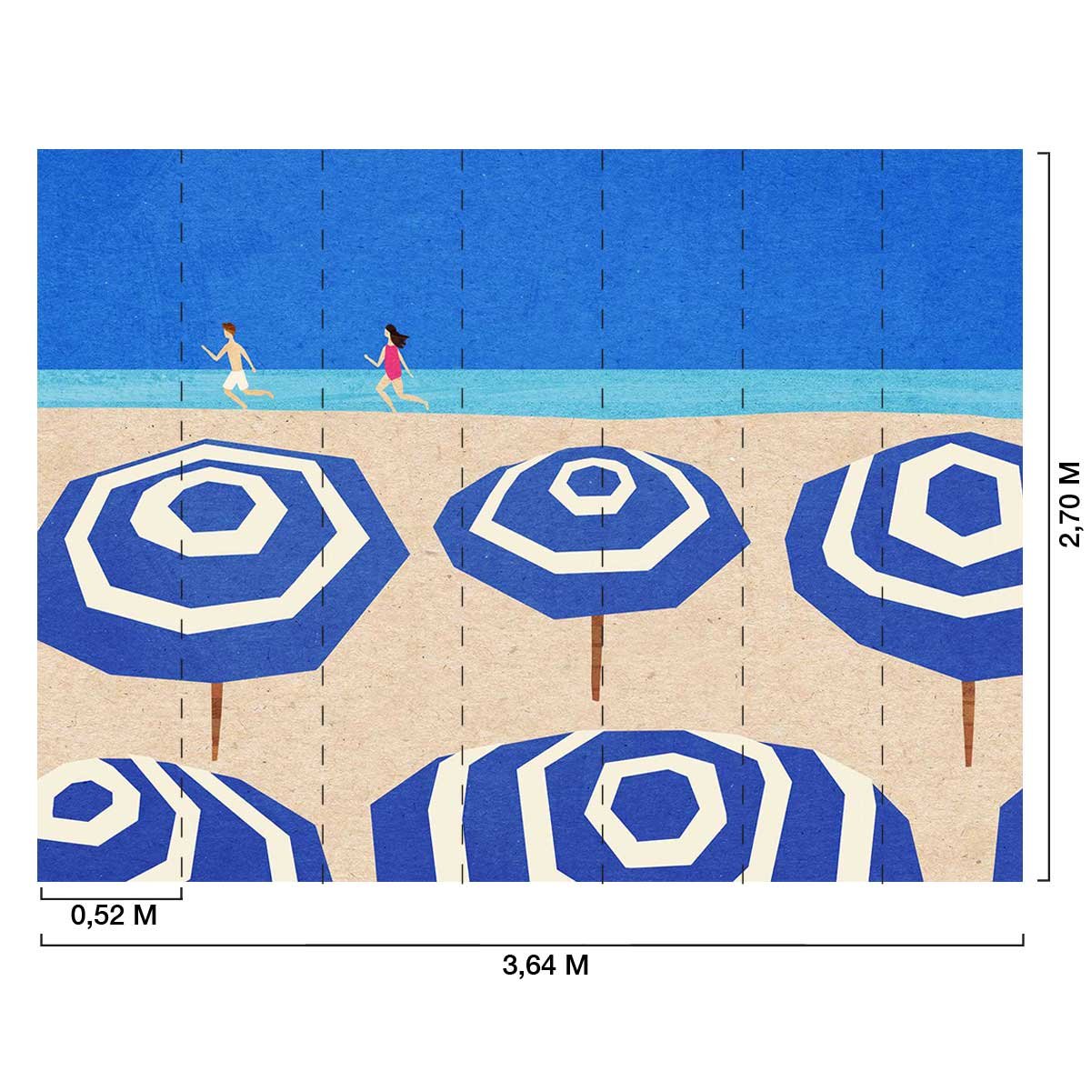 Papier peint un été à la plage intissé, HEXOA