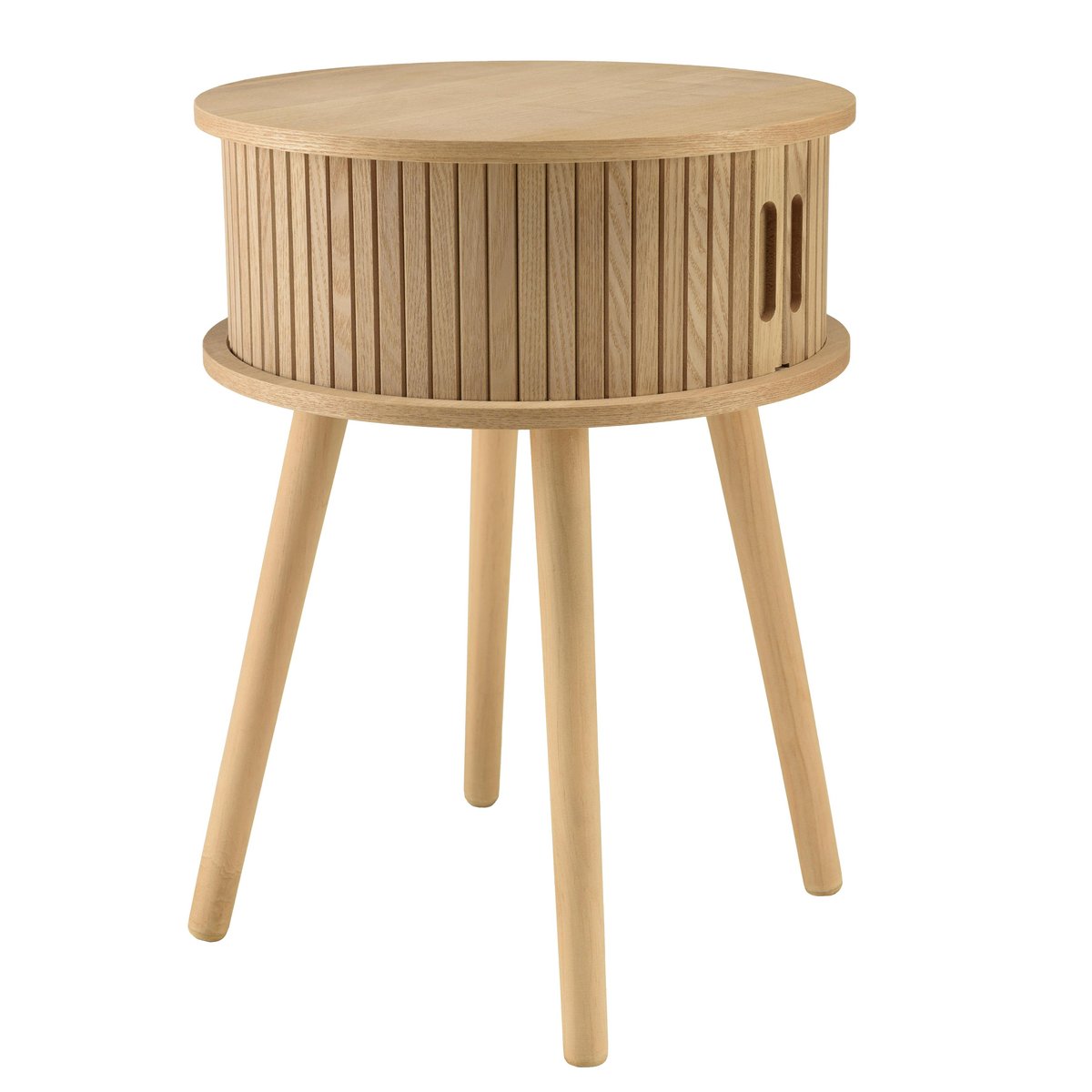 Table de chevet ronde en bois couleur naturelle D40cm CASTILLE bois naturel, PIER IMPORT