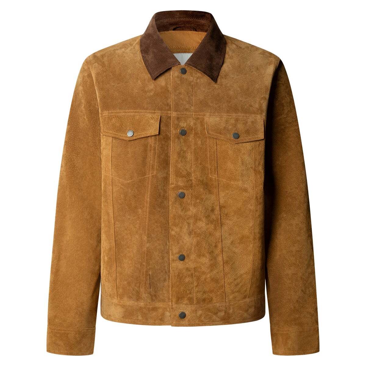 Veste En Cuir Coupe Regular marron clair, PEPE JEANS