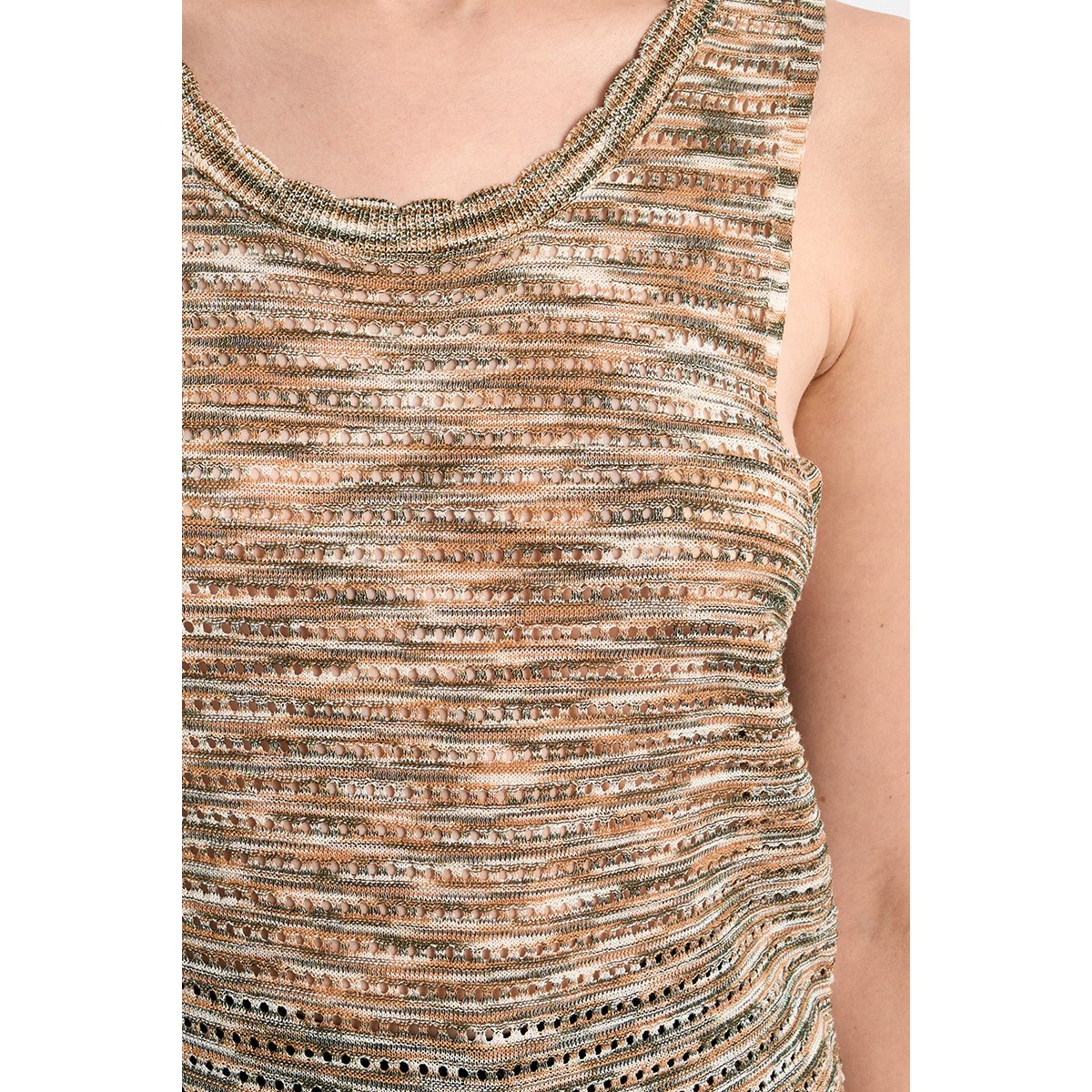 Débardeur en maille rayé khaki, LILI SIDONIO