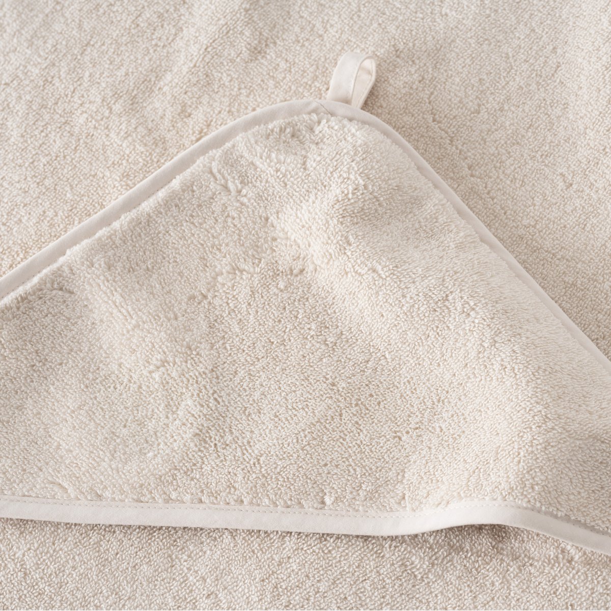 Cape de bain coton ZÉPHIRE dune/marguerite, CARRE BLANC