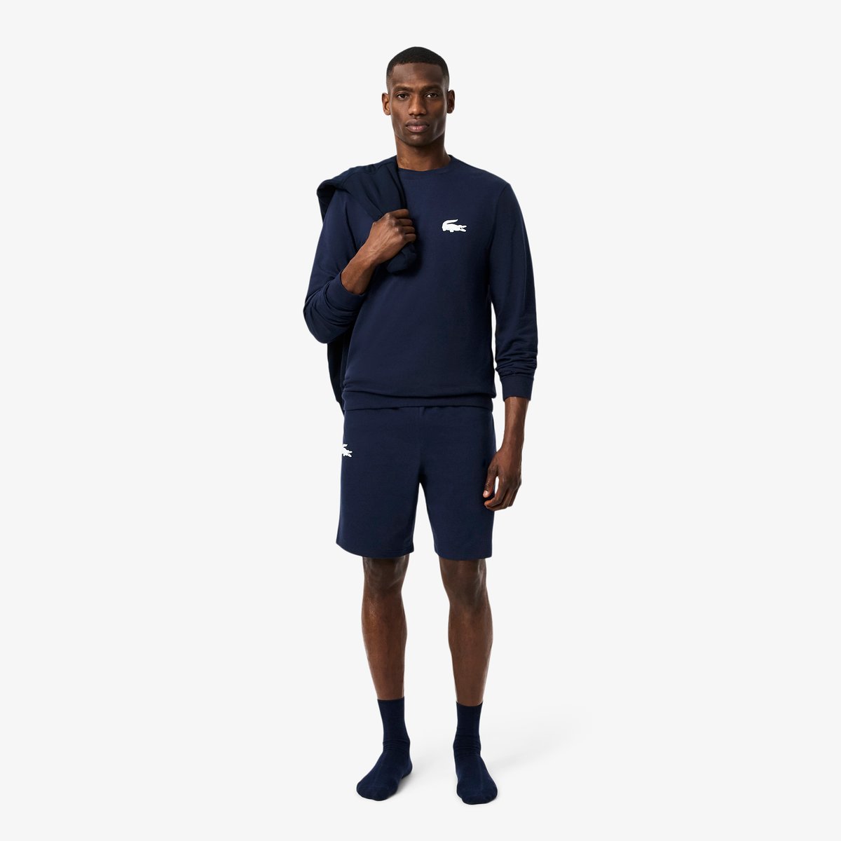Sweatshirt d'intérieur en molleton bleu-525, LACOSTE