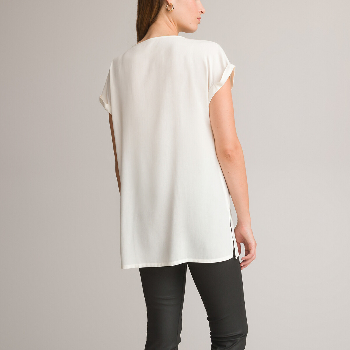 Sleeveless Crew Neck Tunic ecru , ANNE WEYBURN