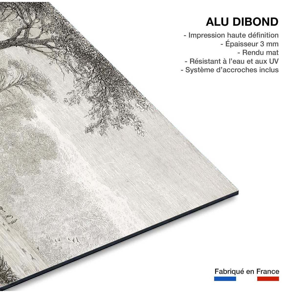 Tableau gravure les bords du fleuve tableau alu dibond, HEXOA
