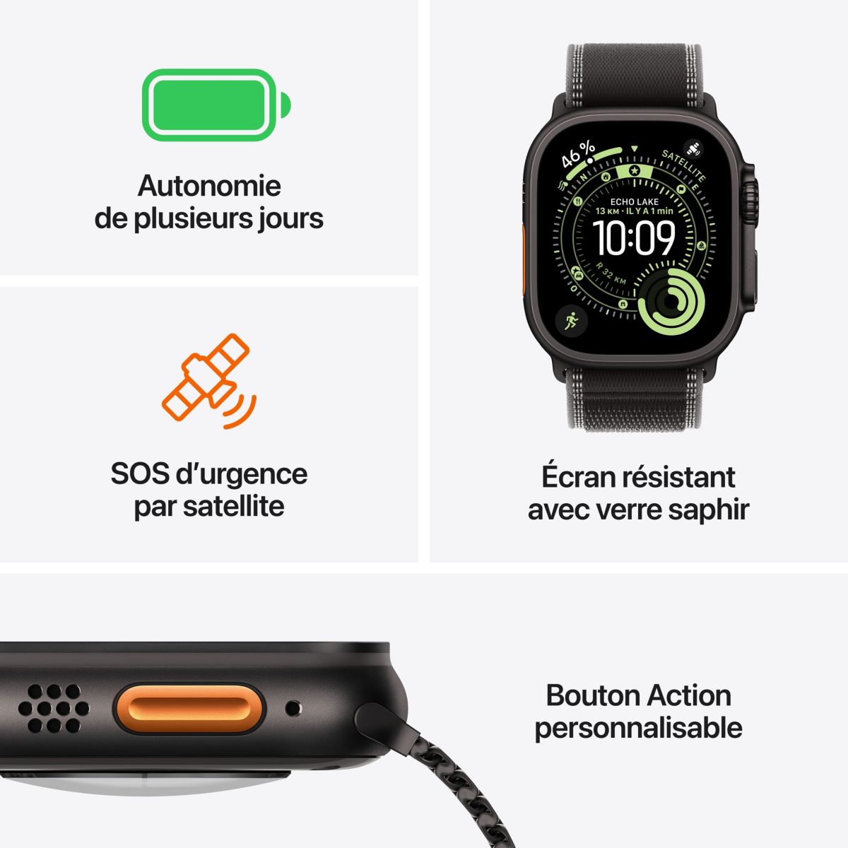 Montre connectée 49mm Tit Naturel Milanais Ultra 3 M Cellular marron, APPLE