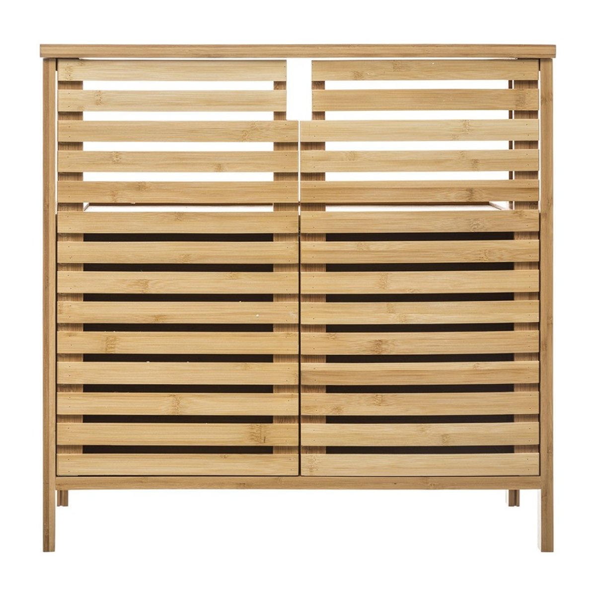 Meuble sous lavabo pour salle de bain Sicela bambou beige, ATMOSPHERA