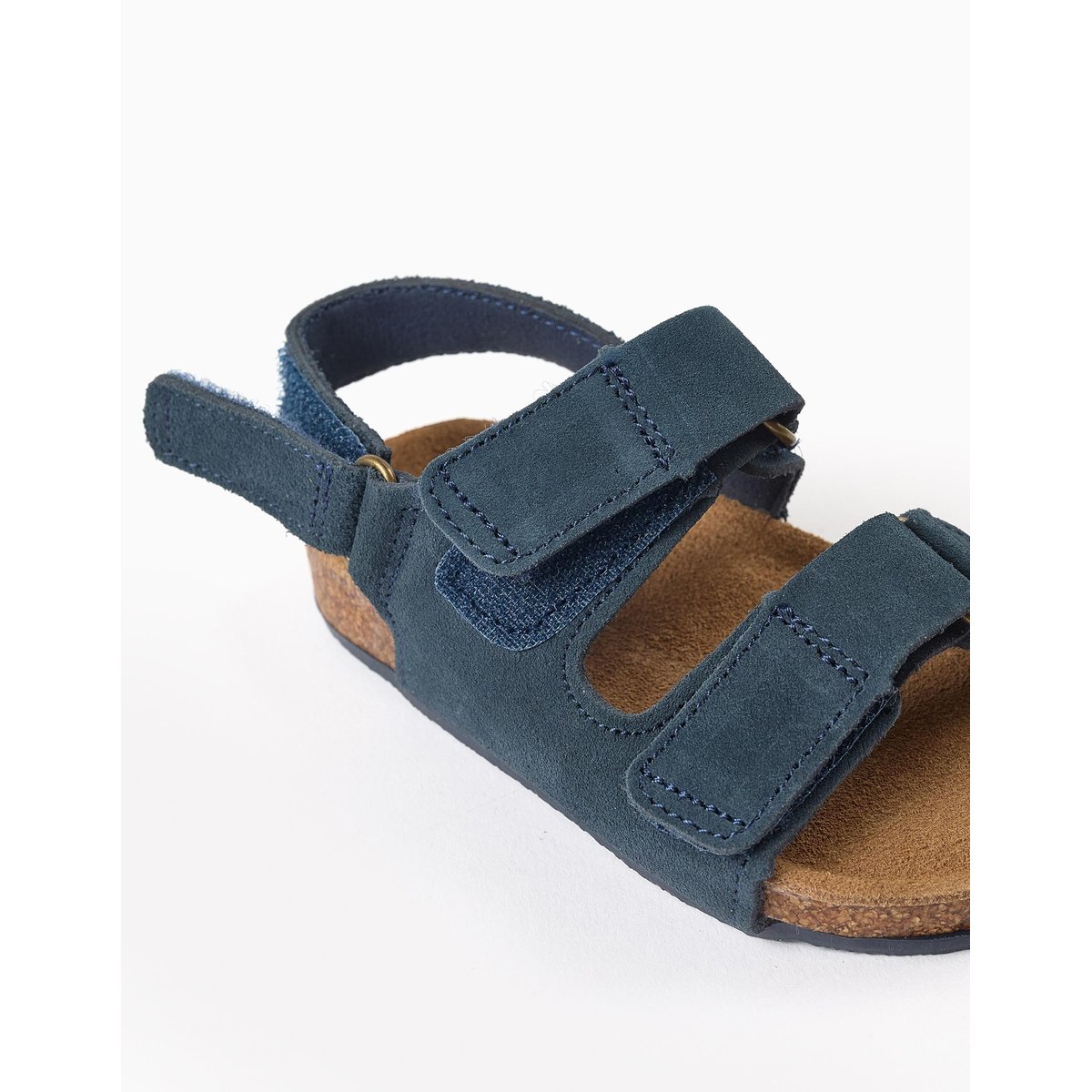 Sandales en daim à semelle intérieure en liège bleu, ZIPPY