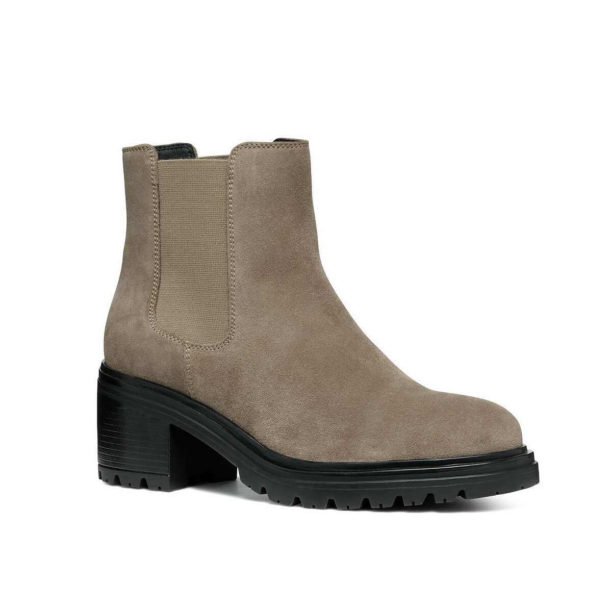 Damiana Breathable Chelsea Boots in Suede taupe, GEOX