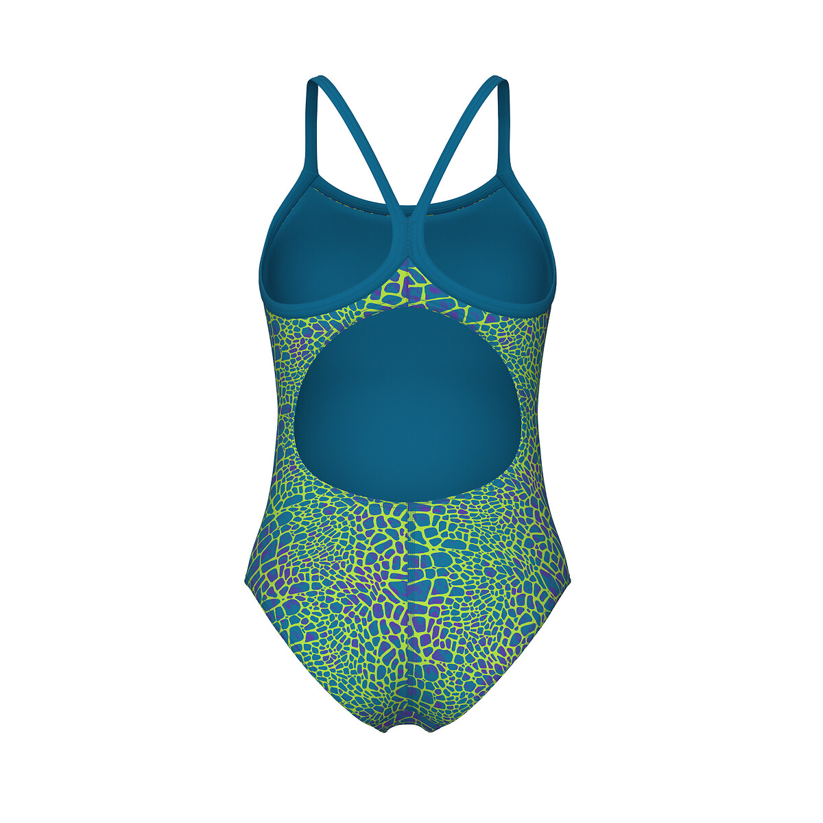 Maillot de bain 1 pièce LIGHTDROP imprimé bleu/vert, ARENA