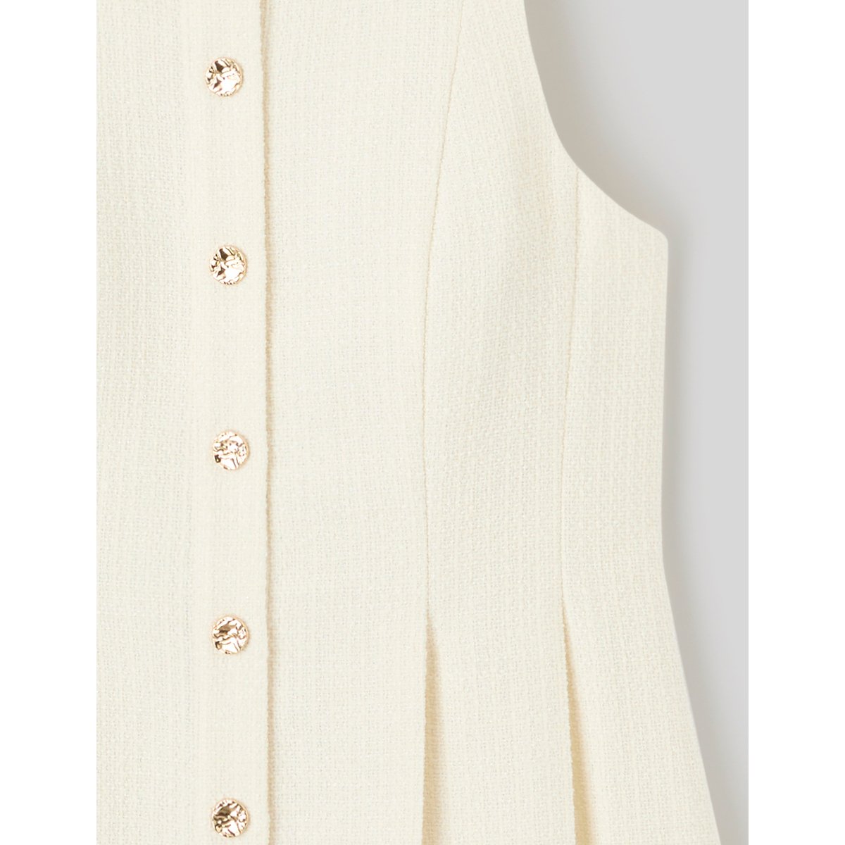 Robe sans manches boutonnée blanc écru, BZB