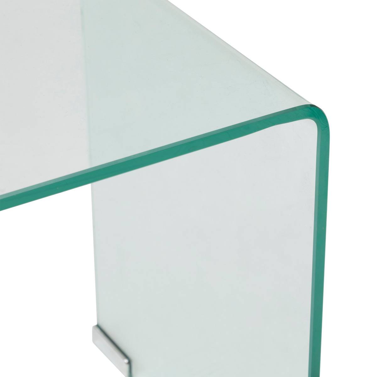 Lot de 2 tables basses gigognes verre trempé LENIA transparent, ATMOSPHERA