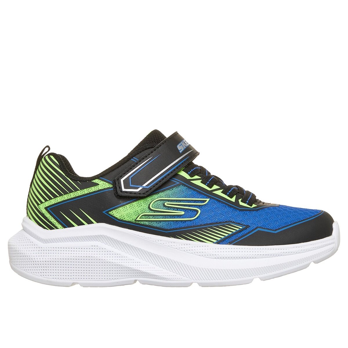 Kids Microspec Velocity Grid Shift Trainers black/blue, SKECHERS