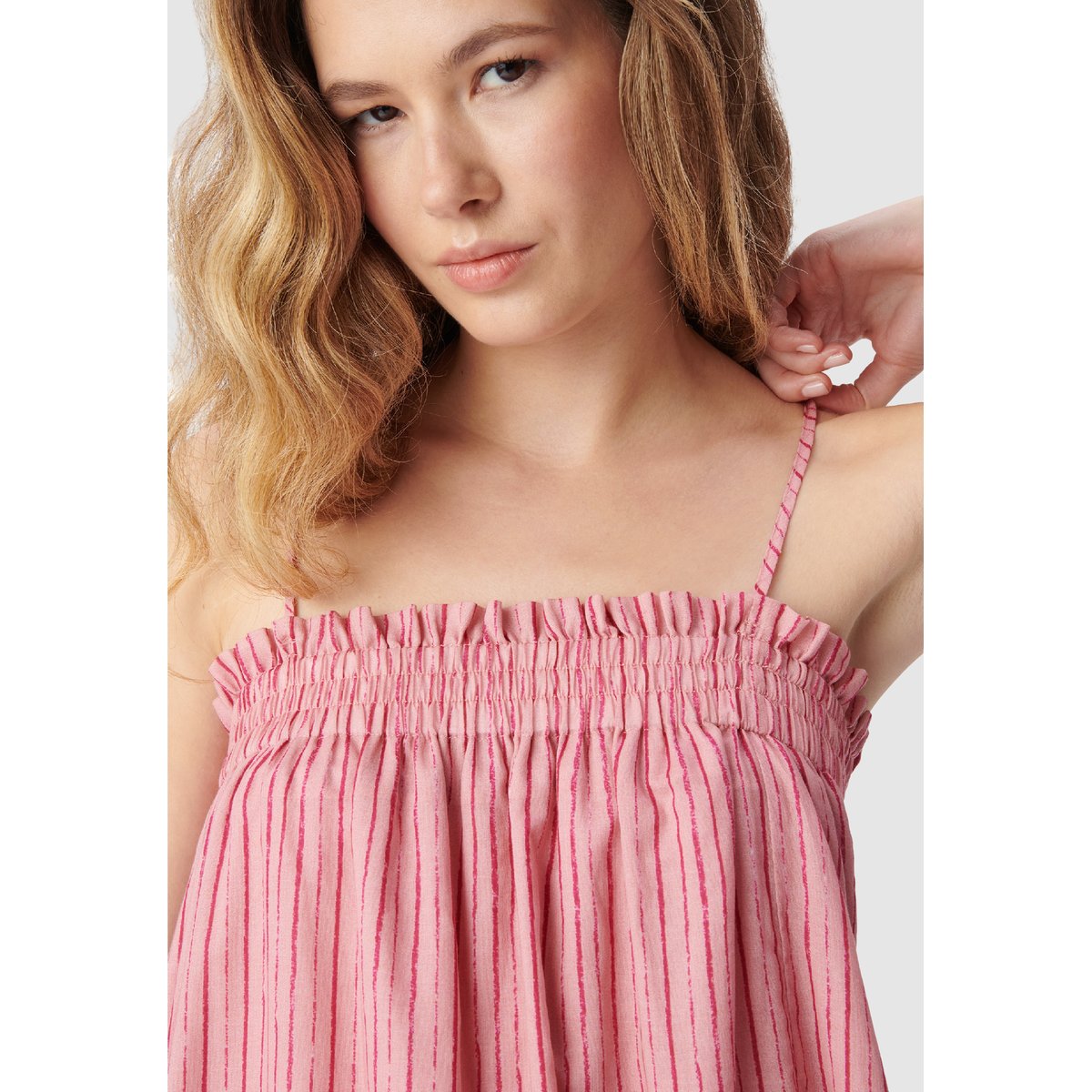 Robe longue rayée rose moyen, IKKS