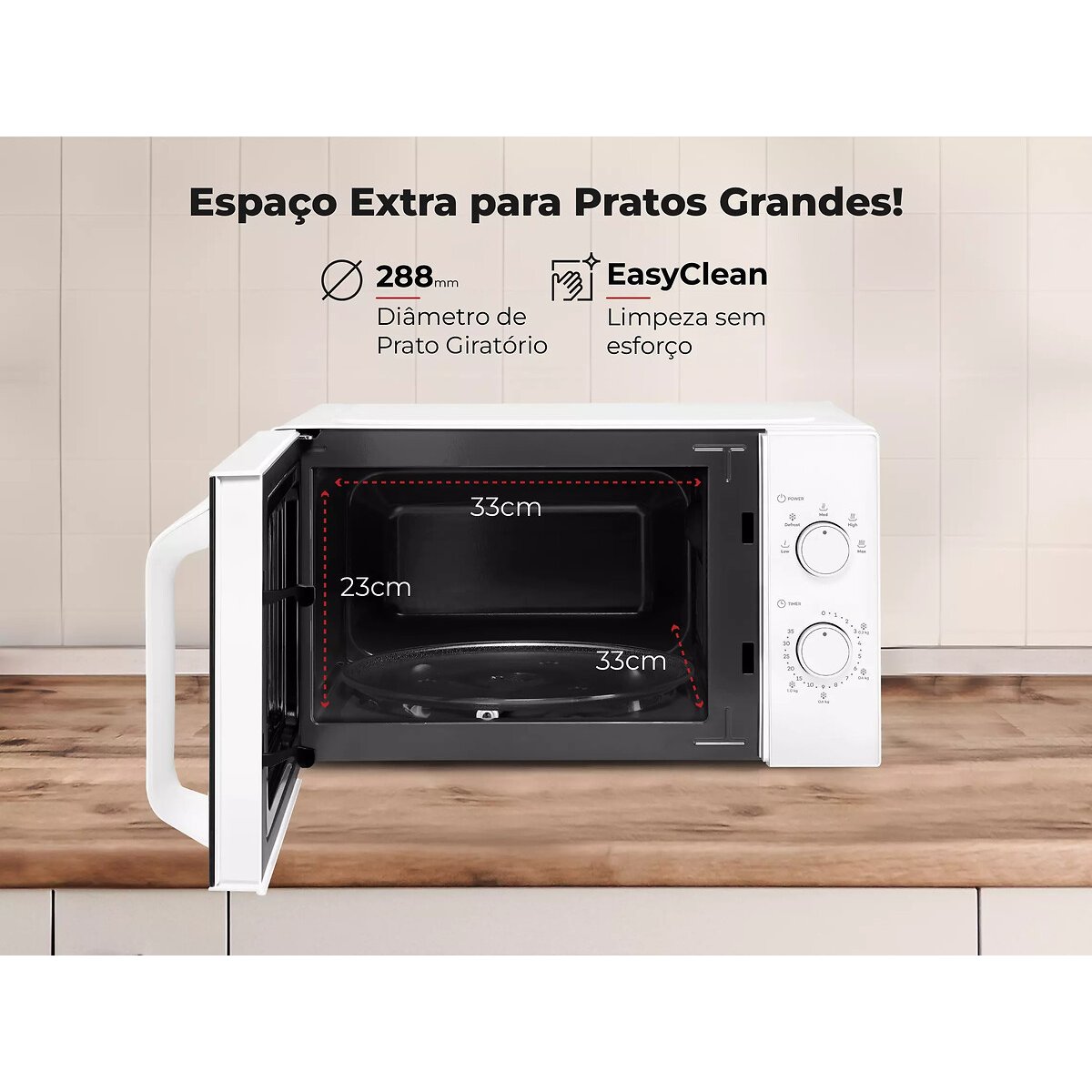 Micro-ondas 25L Branco 1855FL, FLAMA branco, FLAMA
