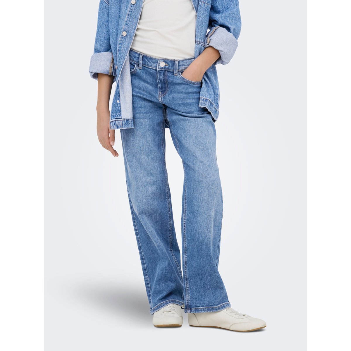 Jean À Jambe Large medium blue denim 1, KIDS ONLY