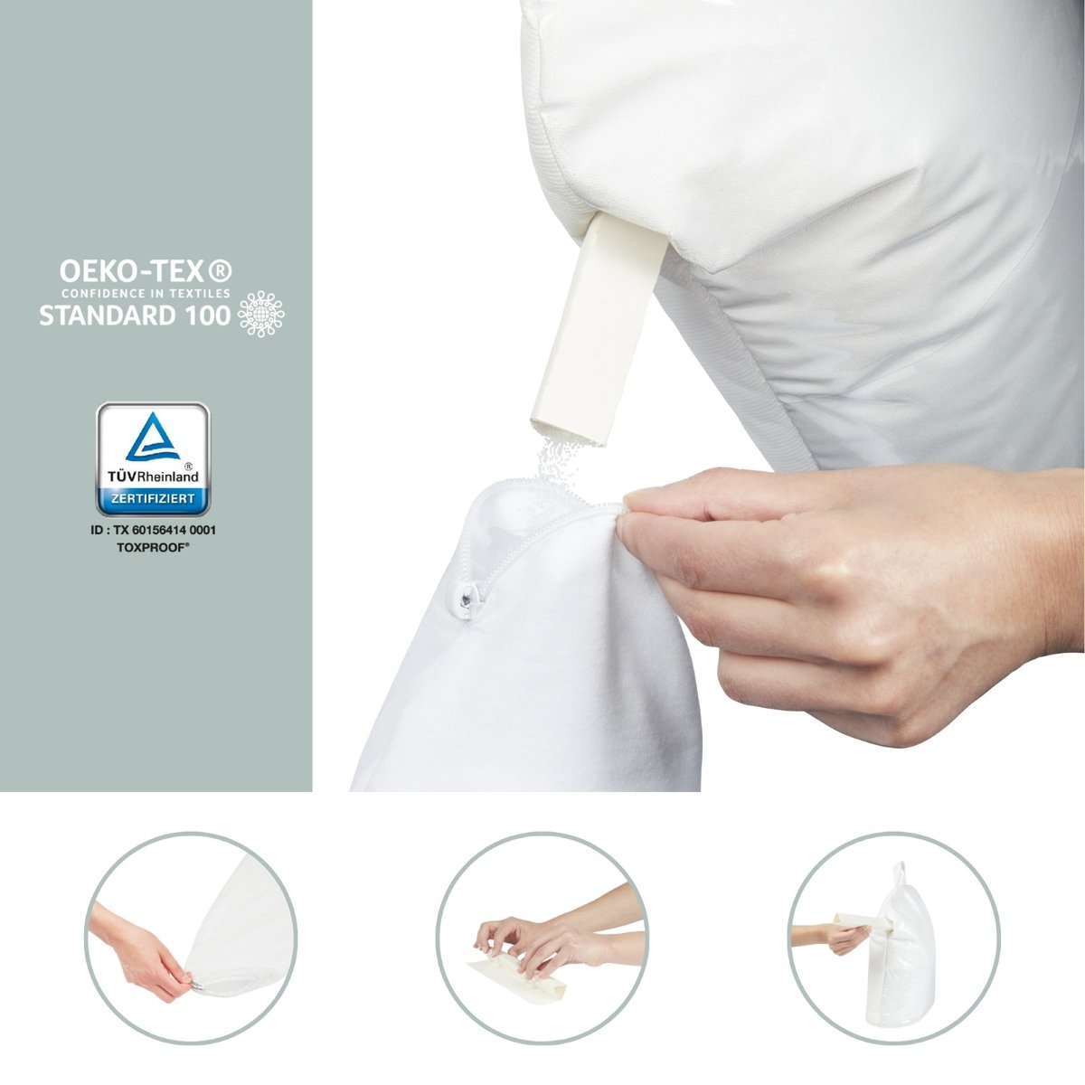 Recharge Microbilles Coussin doomoo 10 L blanc, BABYMOOV