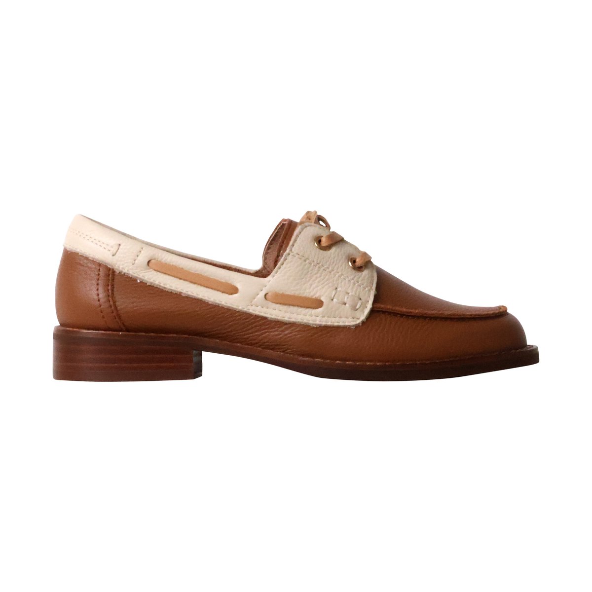 Mocassin Cuir Flore cognac, EMILIE KARSTON