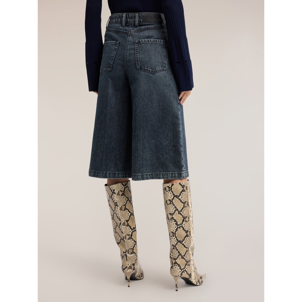 Jean culotte bleu délavé bleu, MOTIVI