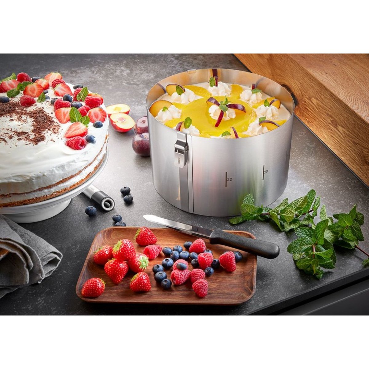Cercle à gâteau TONDO CLIP - H 15 cm couleur unique, GEFU