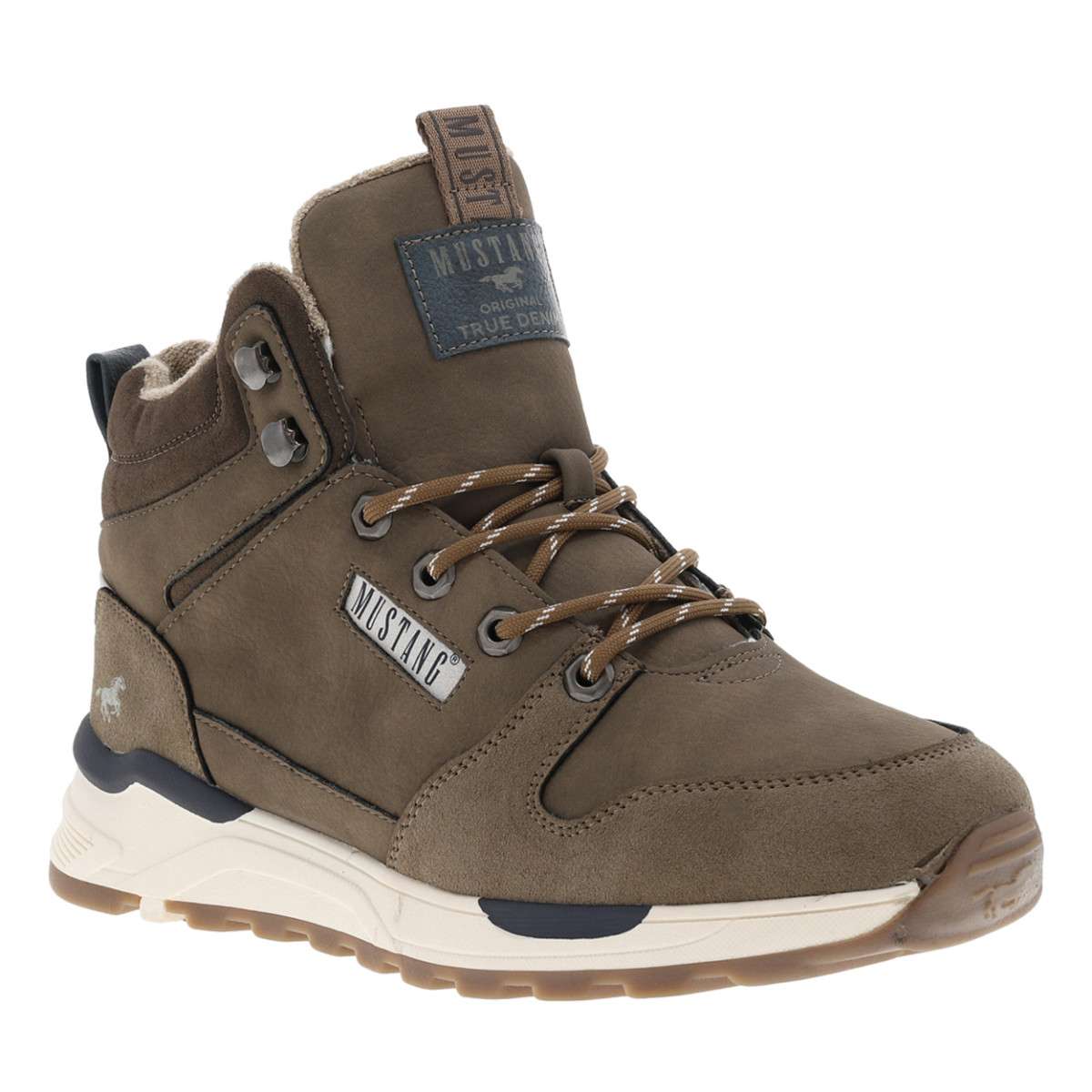Bottines talon plat marron, MUSTANG