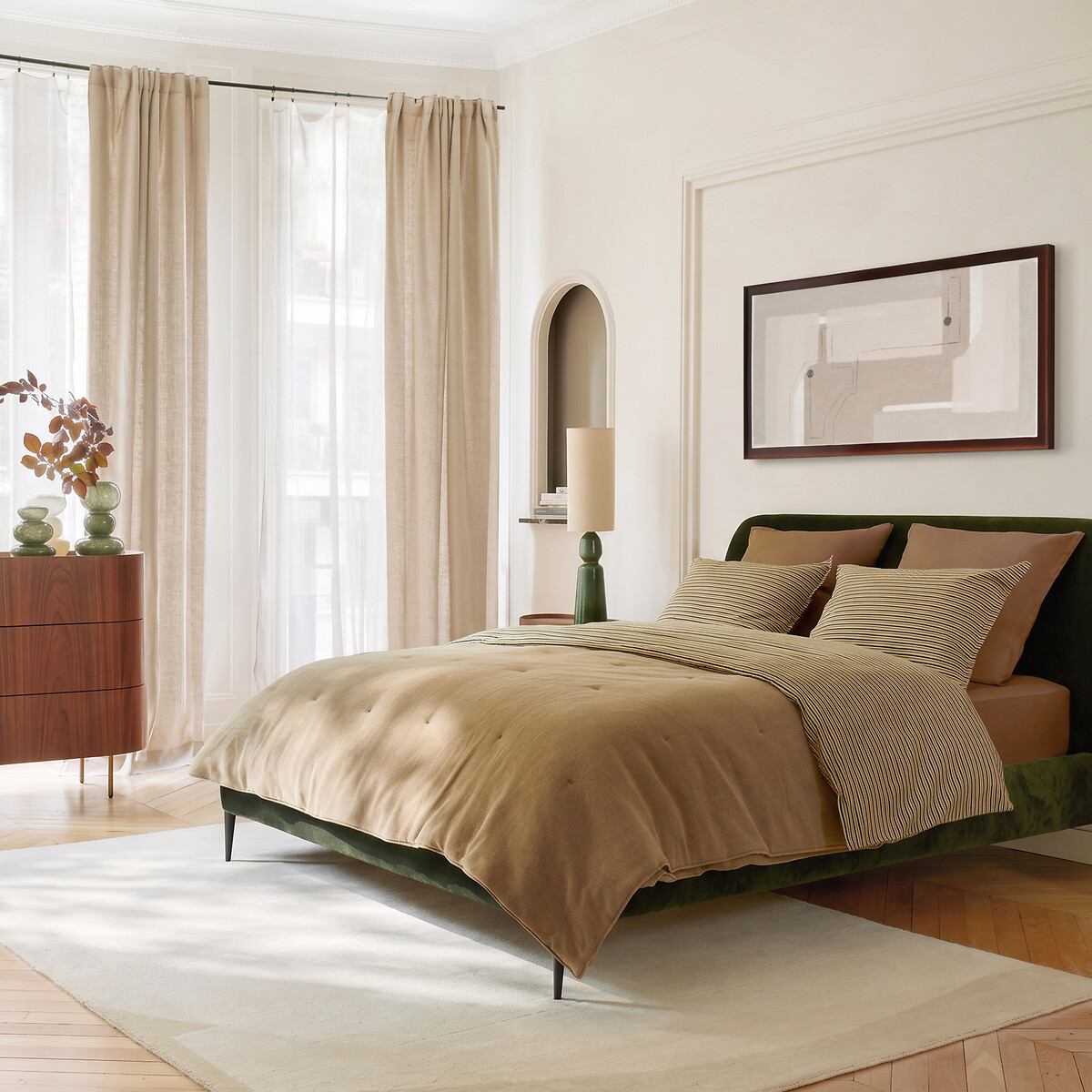 Quadro dipinto a mano con cornice in acrilico, ELIJAH ambra/beige, AM.PM