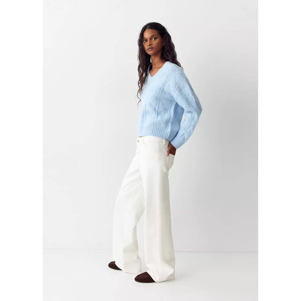 Jean droit taille normale blanc cassé, MANGO TEEN
