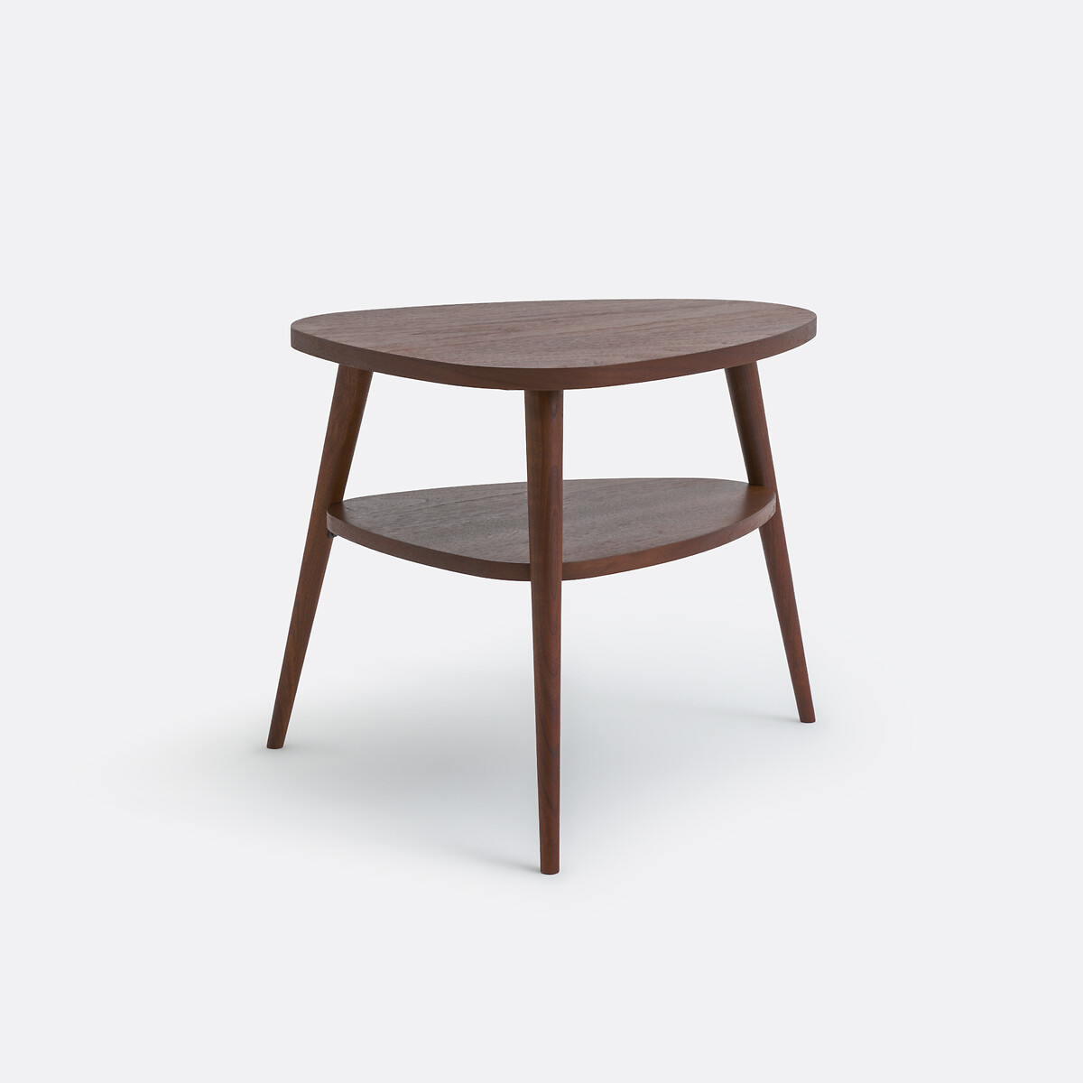 Chevet vintage double plateau noyer et plaqué, QUILDA noyer, LA REDOUTE INTERIEURS