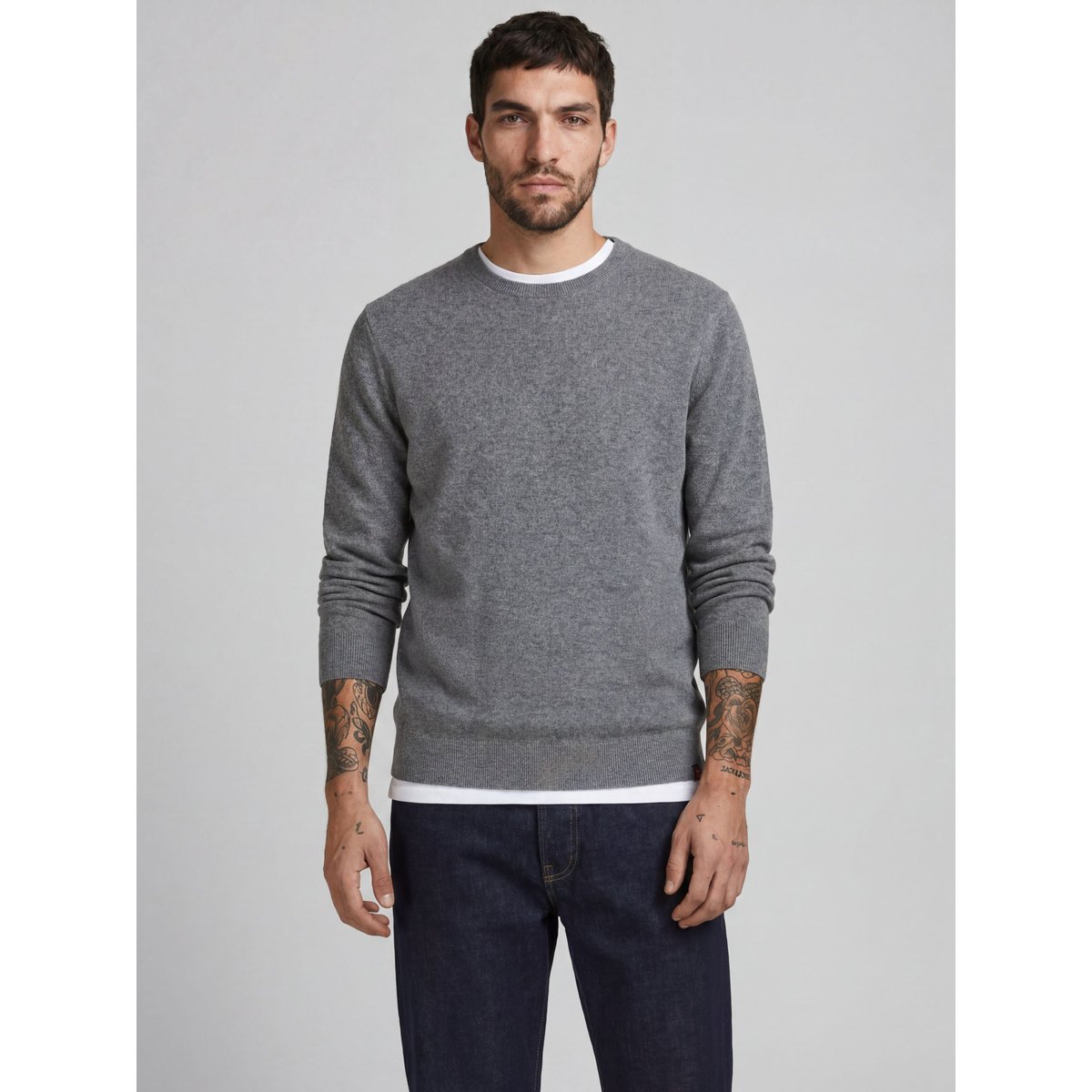 Pull En Maille grey melange 2, JACK & JONES