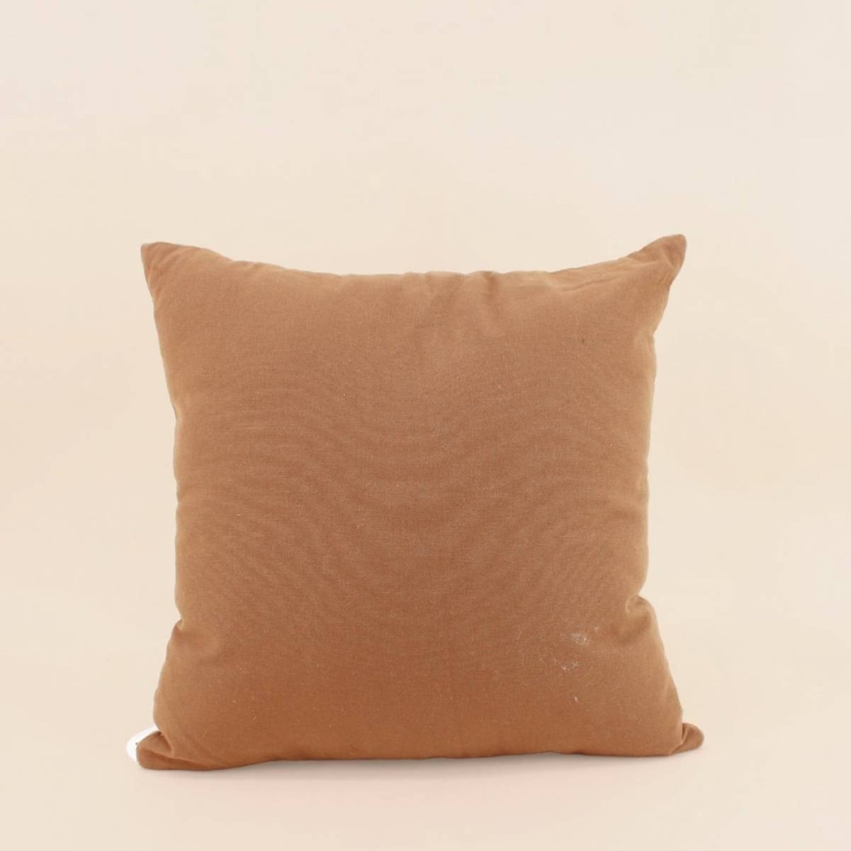Coussin à motifs géométriques en velours jacquard 40x40cm marron, ORNAMI