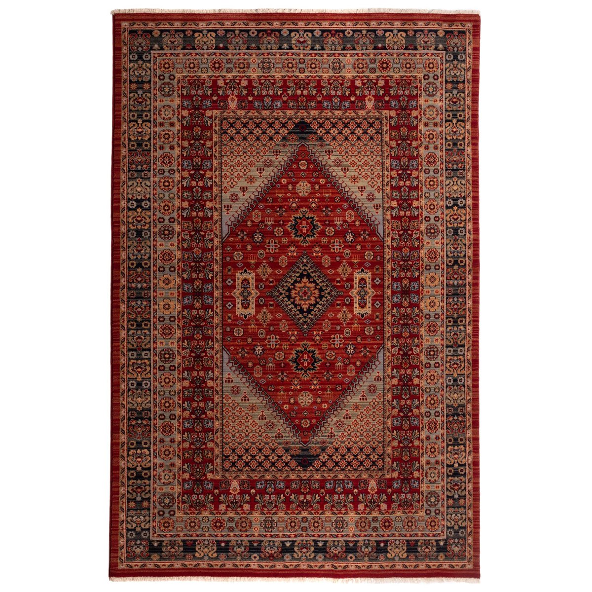 Tapis tissé au design oriental - SAHARNA rouge multicolore, THEKO