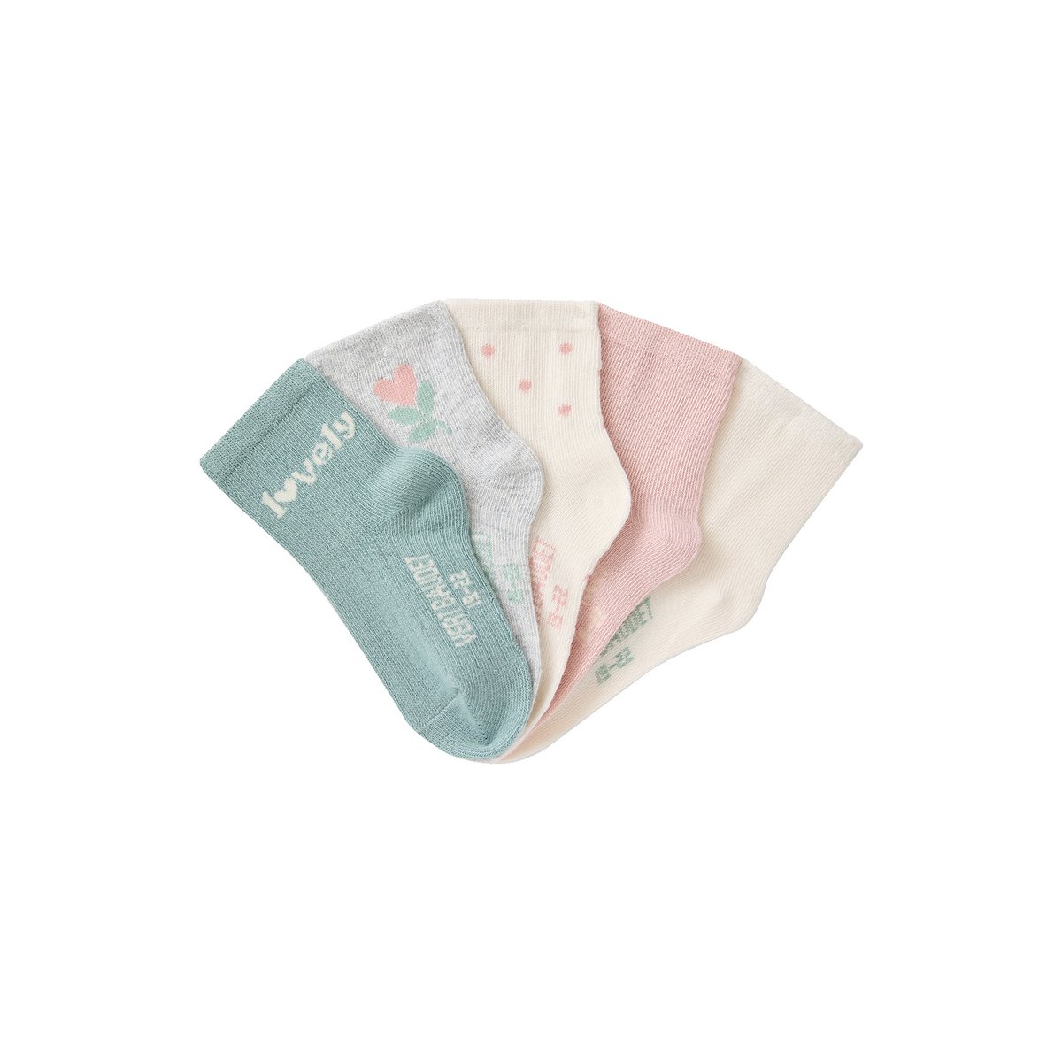 Lot de 5 chaussettes écru, VERTBAUDET