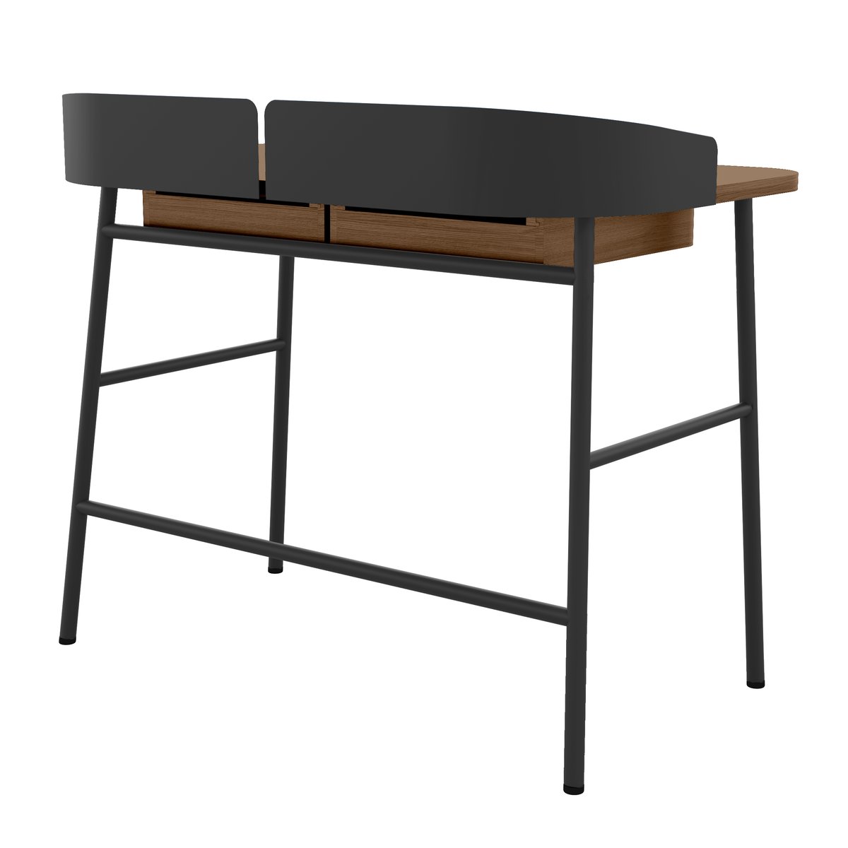 Bureau en chêne teinté et métal coloré, VICTOR noir, HARTO