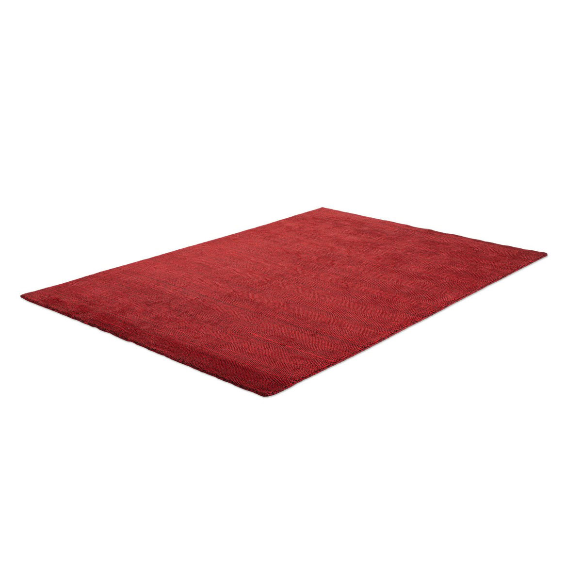 Tapis MYSORE, tufté main, 100% viscose, plat rouge, THEKO