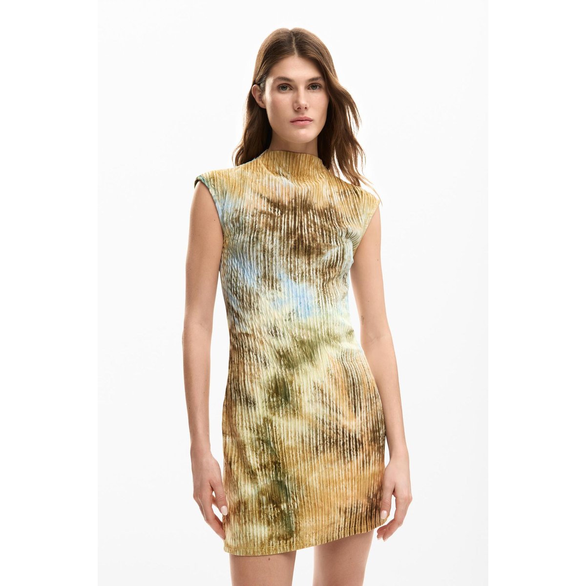 Robe texturée marron, DESIGUAL