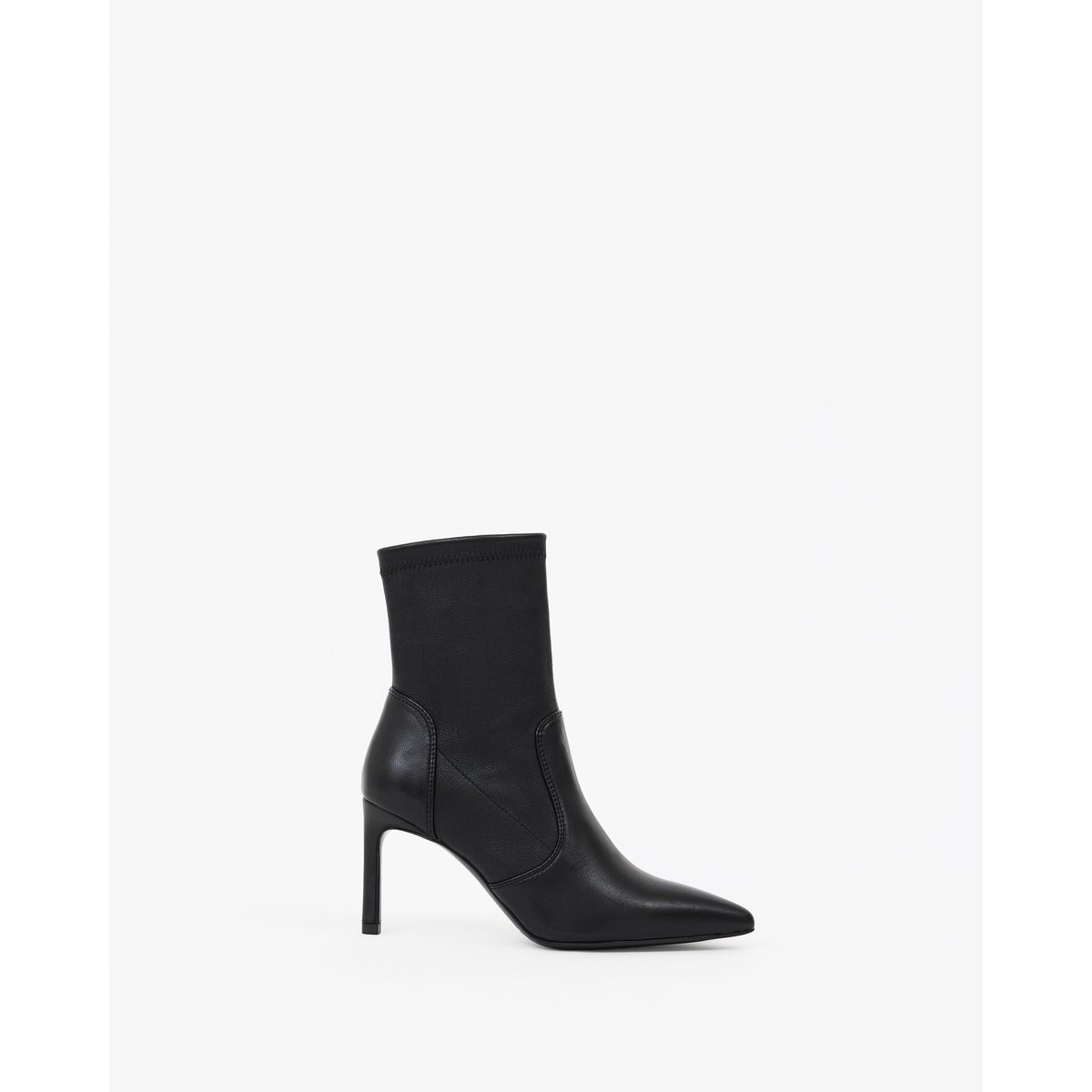Bottines en cuir stretch à bout pointu OPHELIA noir, MI MAI