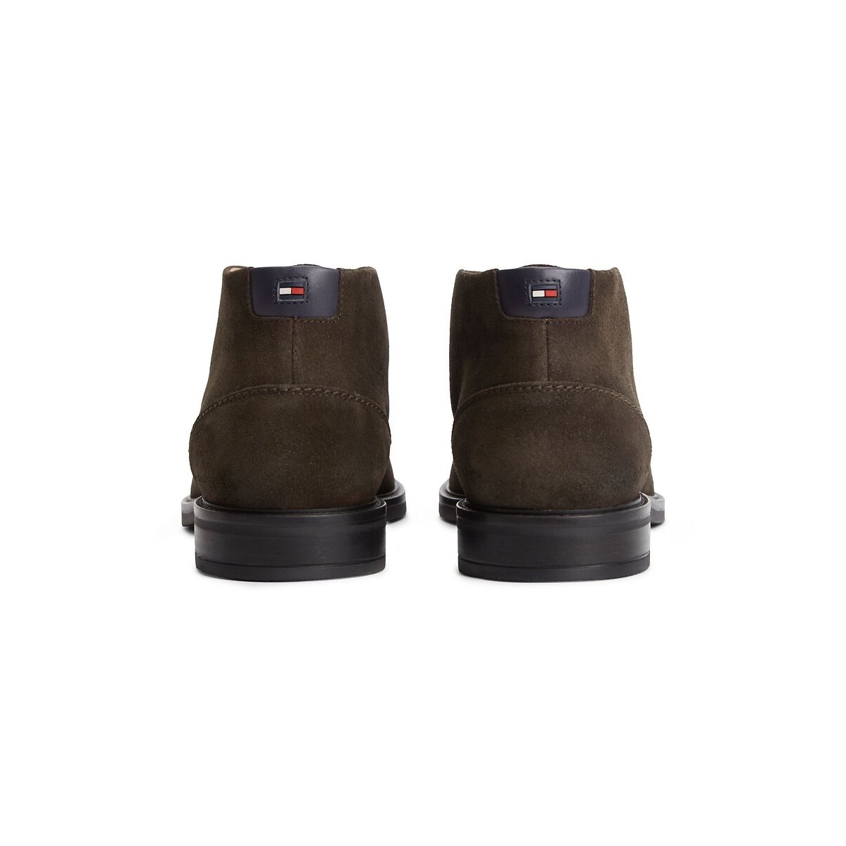 Botas com atacadores, em pele camurça castanho escuro, TOMMY HILFIGER
